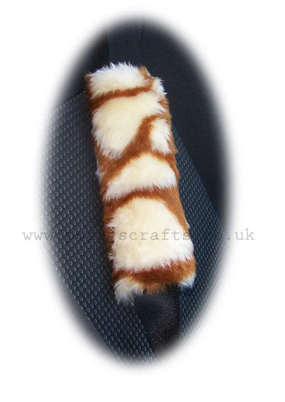 1 singular fuzzy seatbelt pad choose your print zebra cow bee tiger leopard cheetah