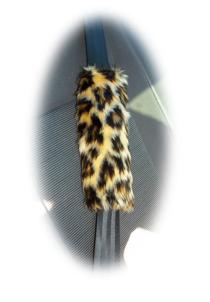 1 singular fuzzy seatbelt pad choose your print zebra cow bee tiger leopard cheetah