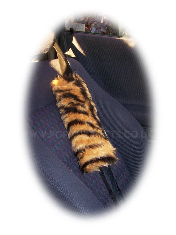 1 singular fuzzy seatbelt pad choose your print zebra cow bee tiger leopard cheetah