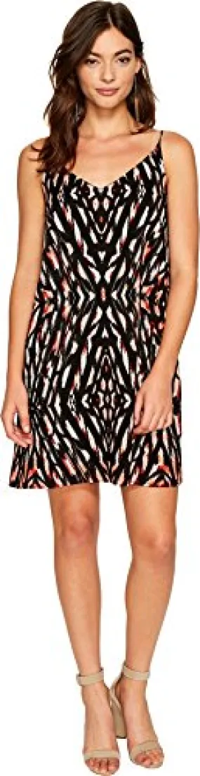 1.STATE Womens Printed A-line Slip Dress, Black