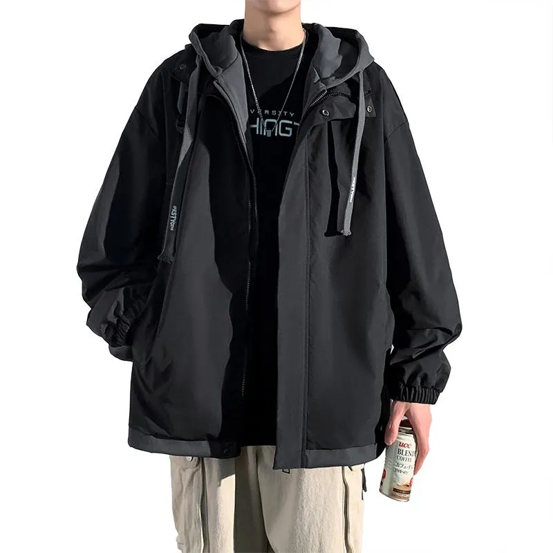 2 in 1 Lightweight Casual Raincoat Hooded Jacket