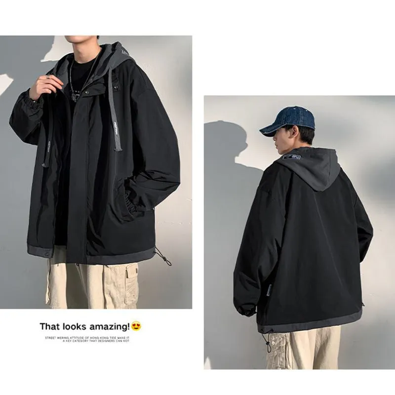 2 in 1 Lightweight Casual Raincoat Hooded Jacket