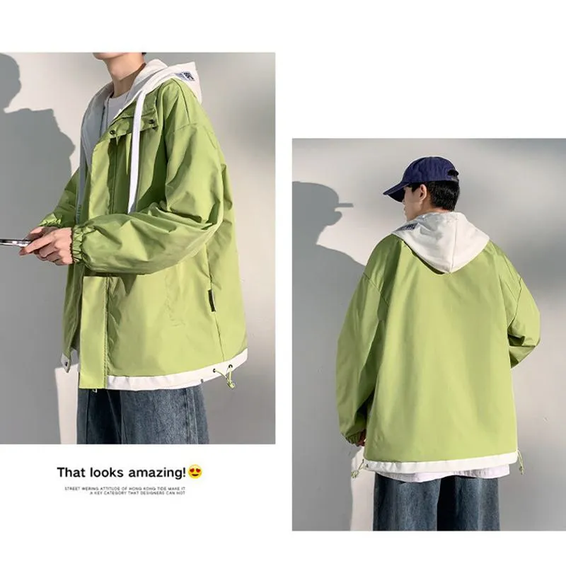 2 in 1 Lightweight Casual Raincoat Hooded Jacket