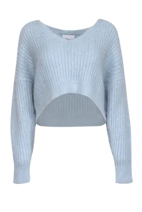 3.1 Phillip Lim - Light Blue Wool & Mohair Blend Cropped Sweater Sz XS