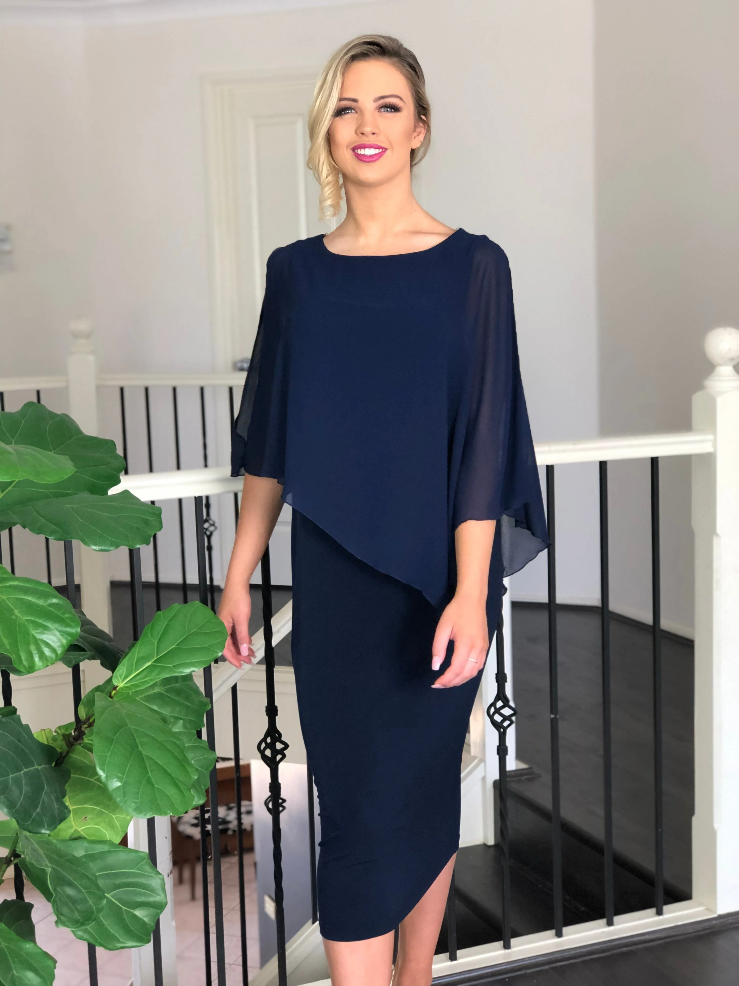 Aisha Navy Evening Dress