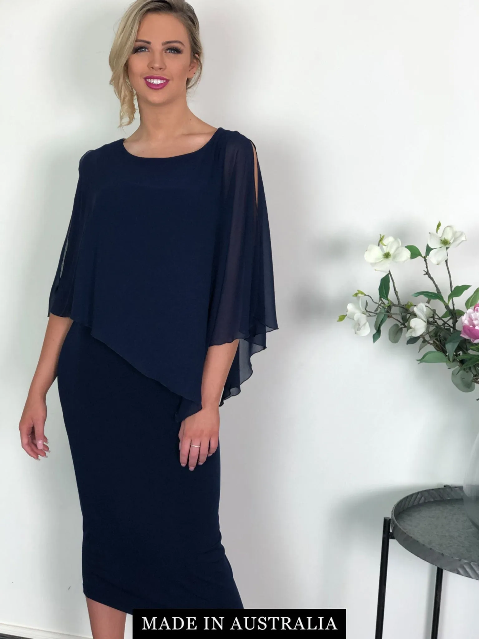 Aisha Navy Evening Dress