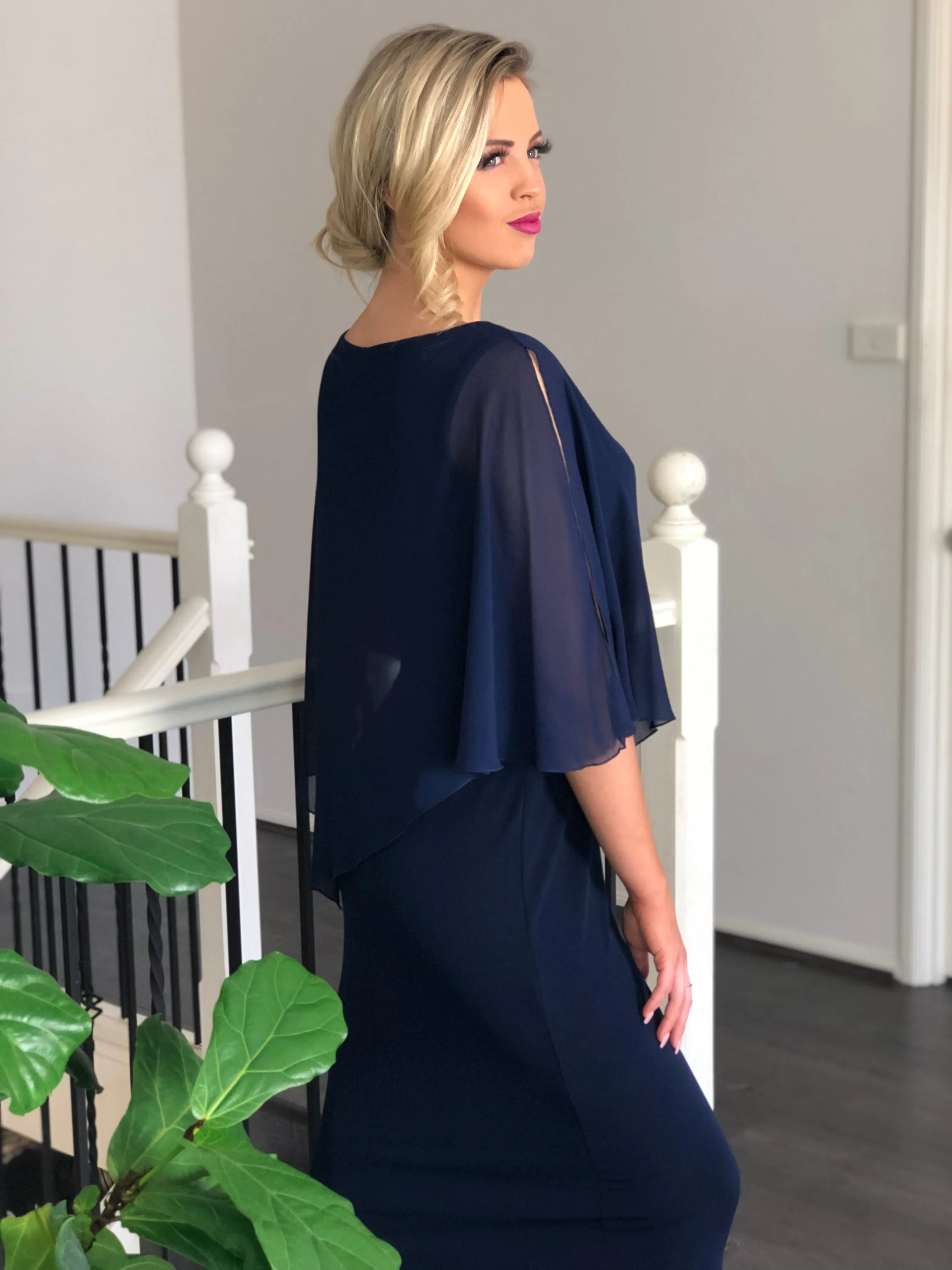 Aisha Navy Evening Dress