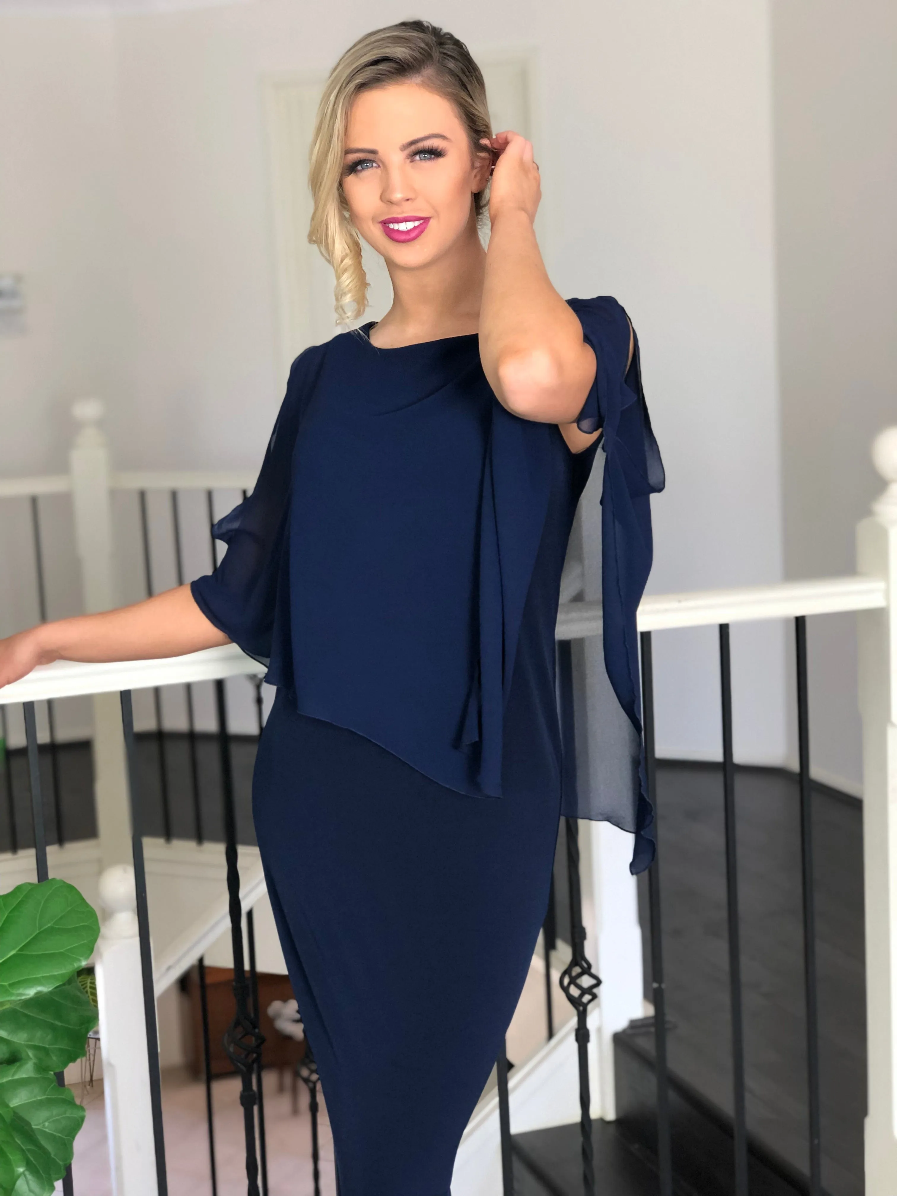 Aisha Navy Evening Dress