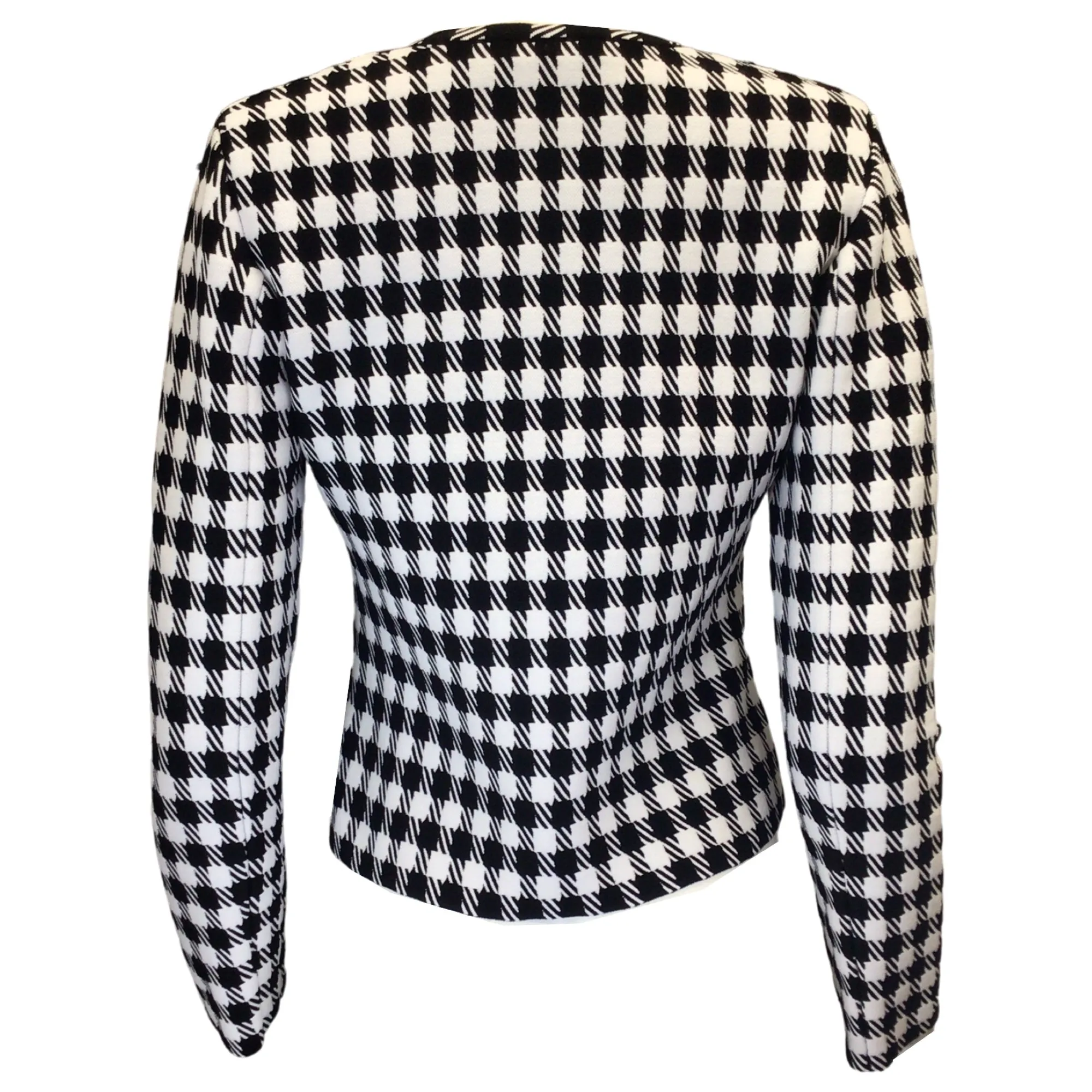 Alaia Black / White Check Knit Cardigan Sweater