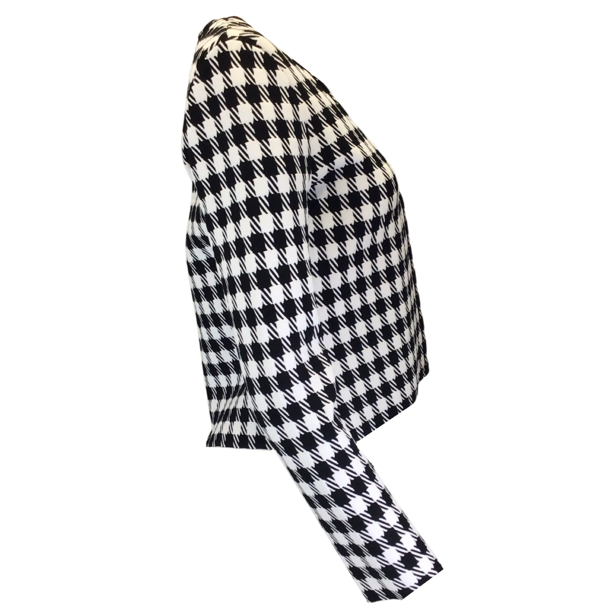 Alaia Black / White Check Knit Cardigan Sweater