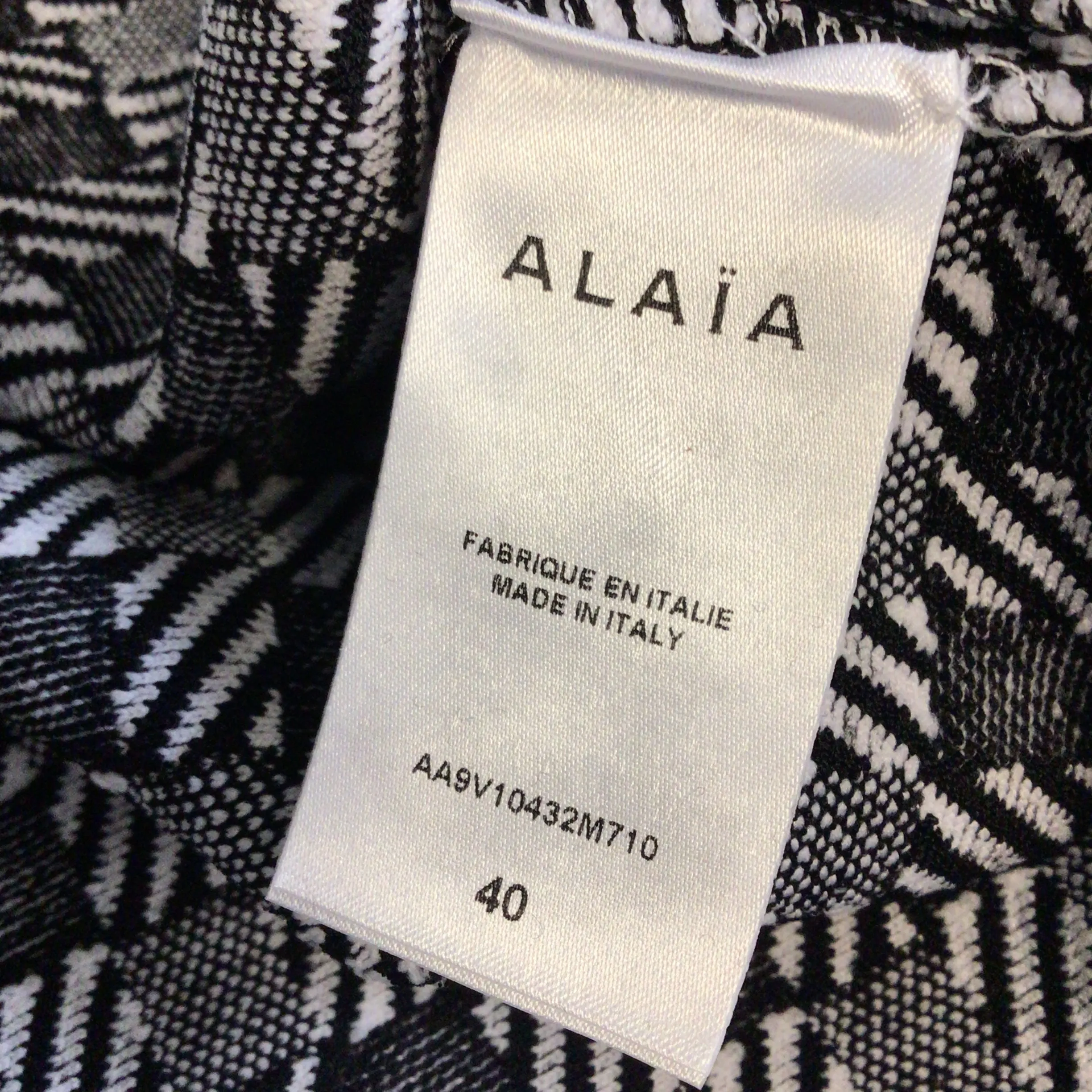 Alaia Black / White Check Knit Cardigan Sweater