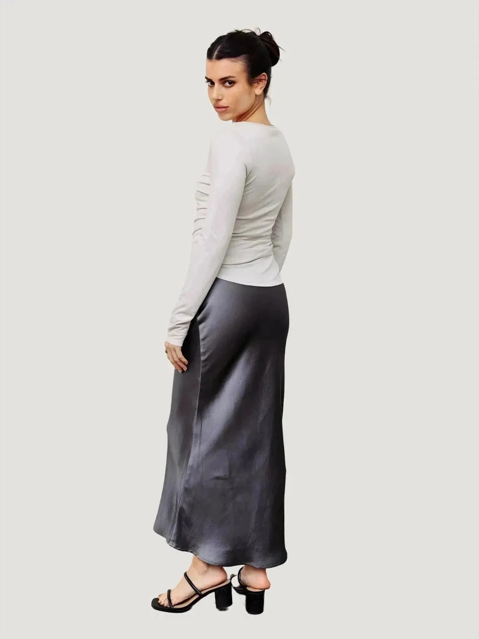 All Row Valerie Satin Maxi Skirt