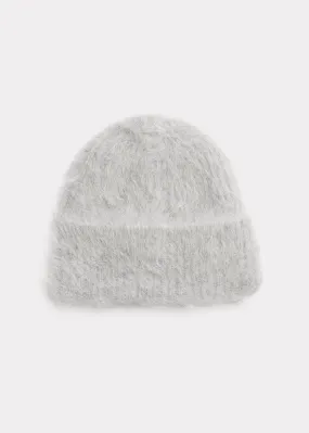 Alpaca knit beanie light grey melange