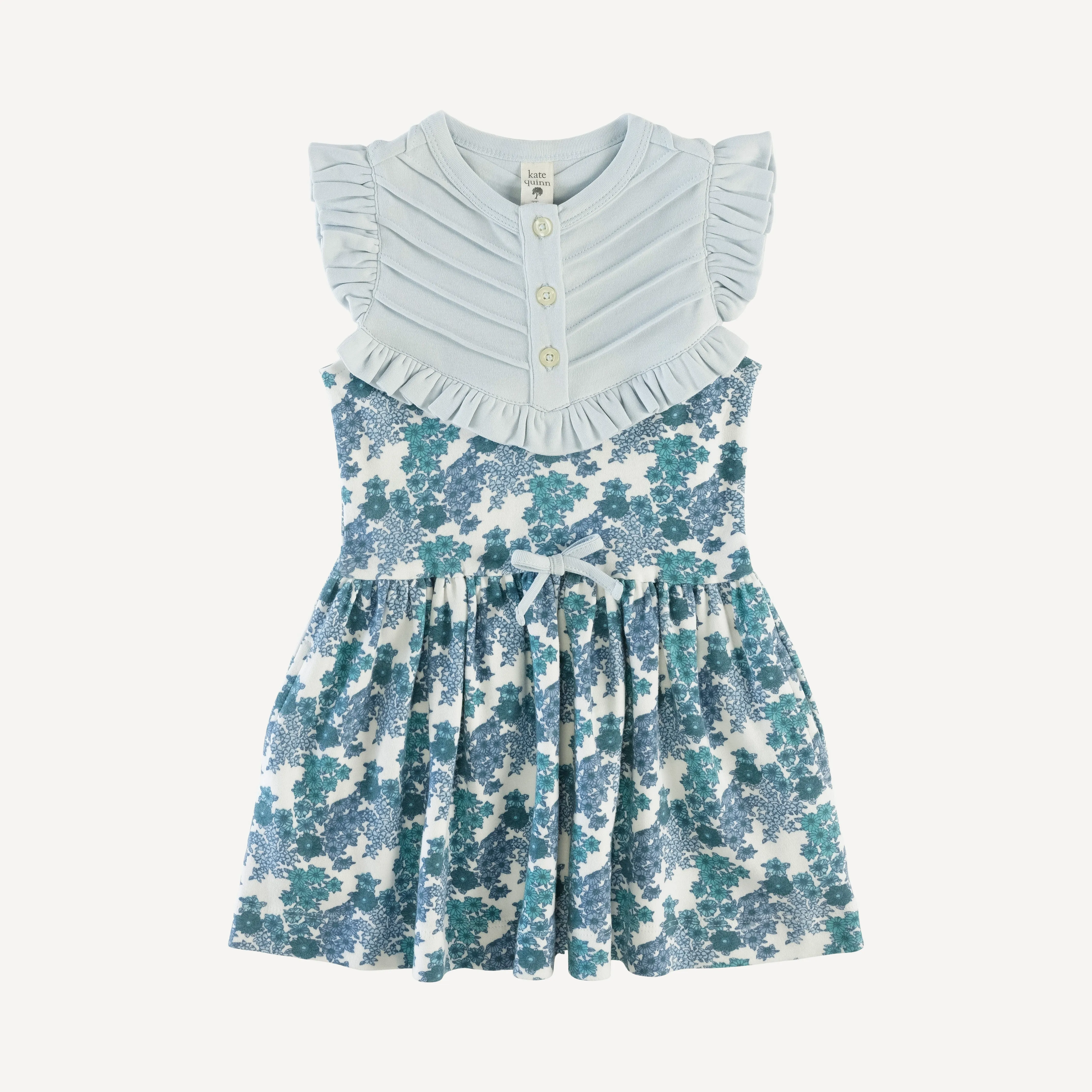 amelia dress | blue wildflower | organic cotton interlock