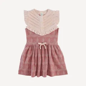 amelia dress | old rose floral lace | organic cotton interlock