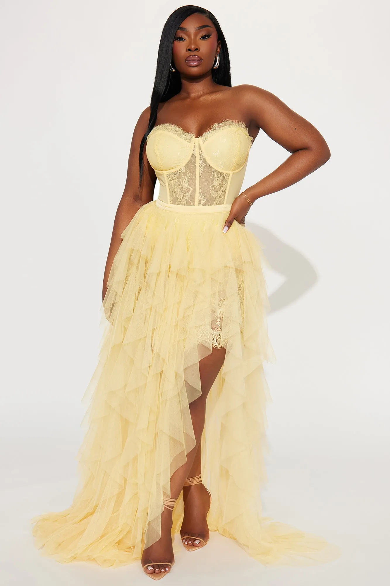 Anastasia Tulle Maxi Dress - Yellow