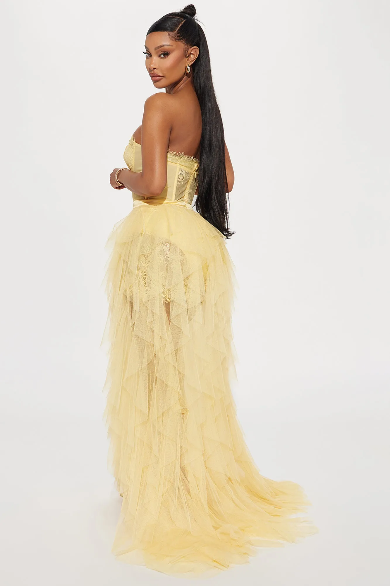 Anastasia Tulle Maxi Dress - Yellow