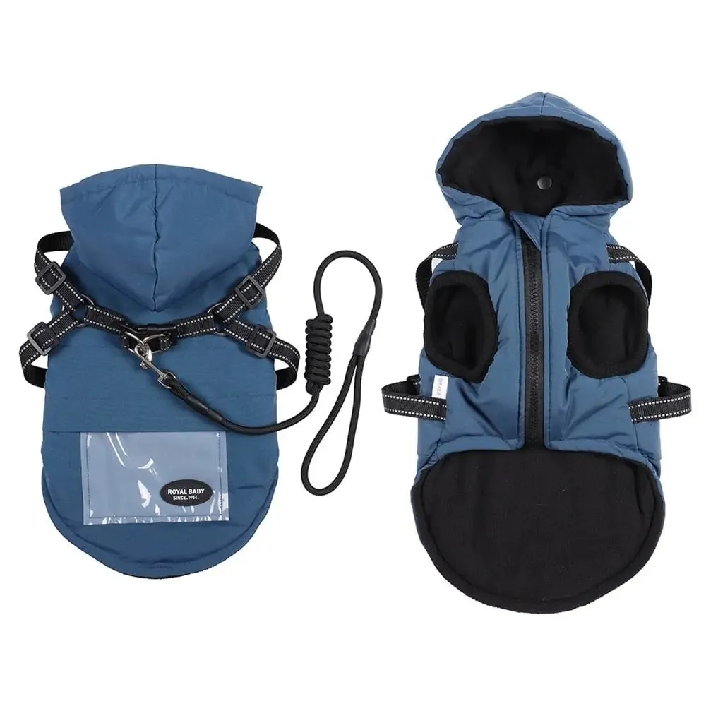 Anniepaw Polar Pup Panache Winter Vest with Leash-Hood Combo