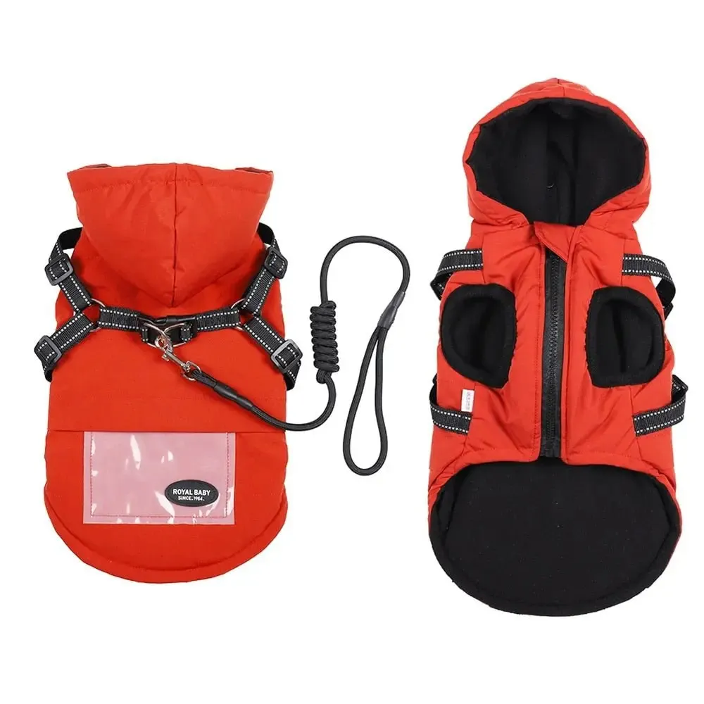 Anniepaw Polar Pup Panache Winter Vest with Leash-Hood Combo