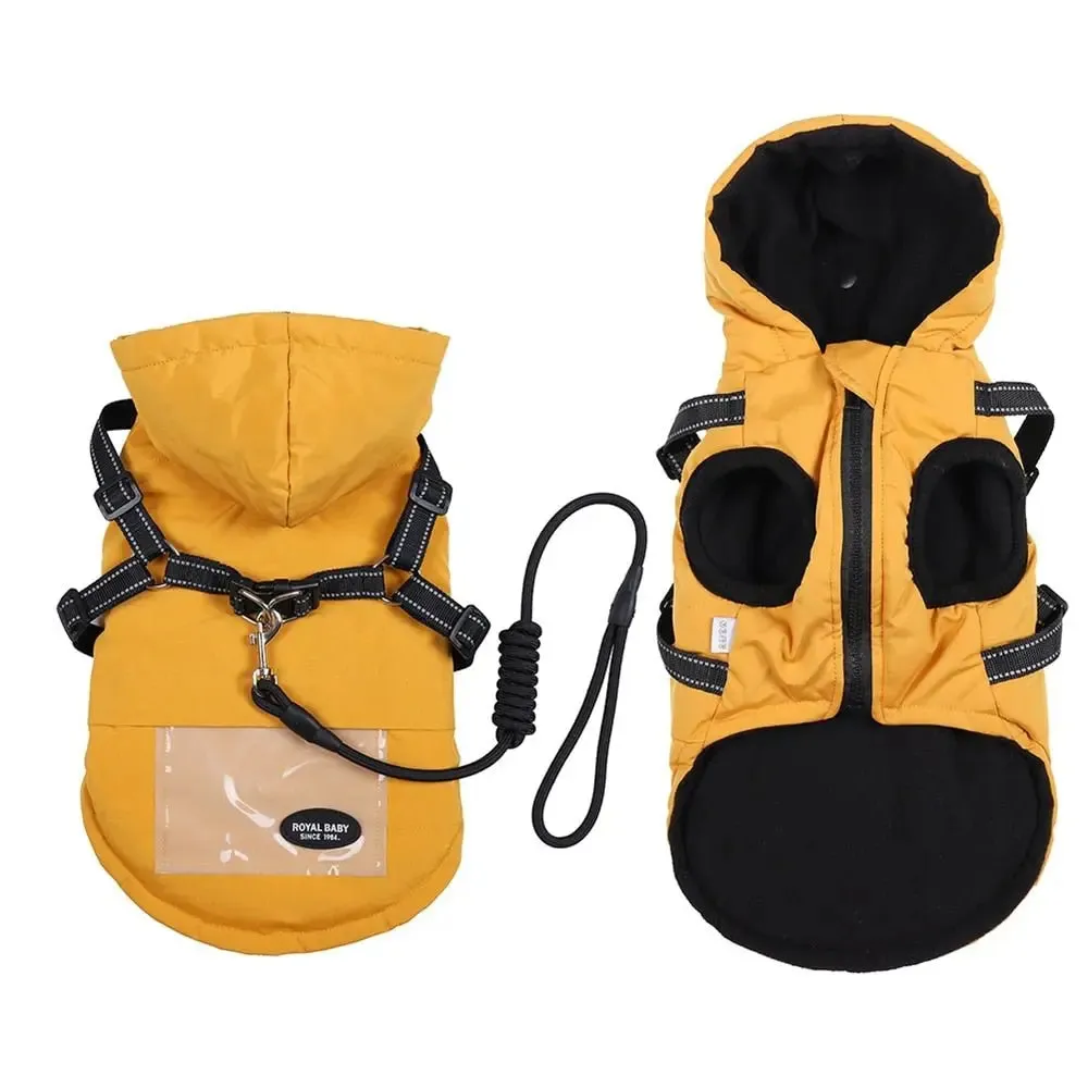 Anniepaw Polar Pup Panache Winter Vest with Leash-Hood Combo