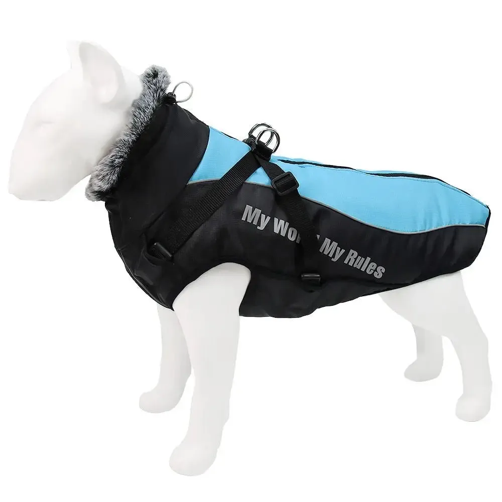 Anniepaw Waterproof Winter Dog Suit with Integrated Harness: Reflective, Windproof Coat for Large Dogs