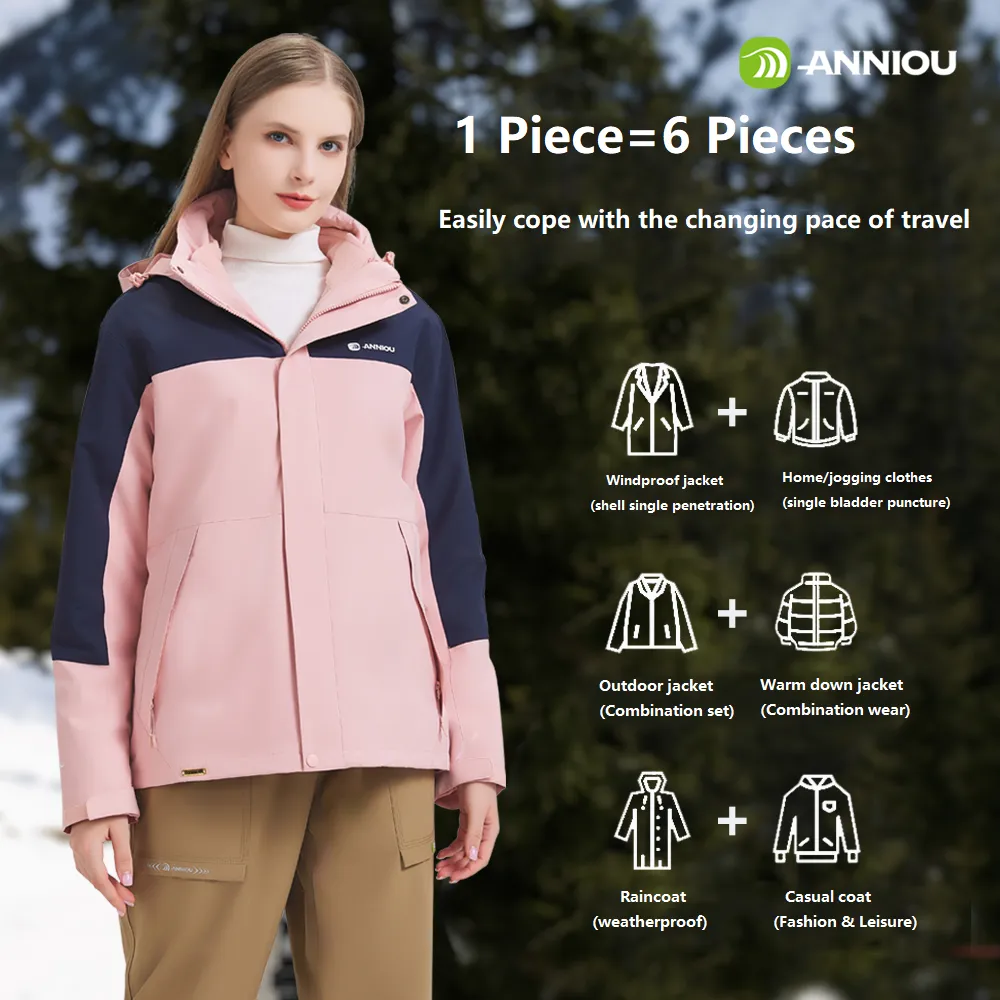 ANNIOU 3-in-1 Women's Custom Outdoor Jacket