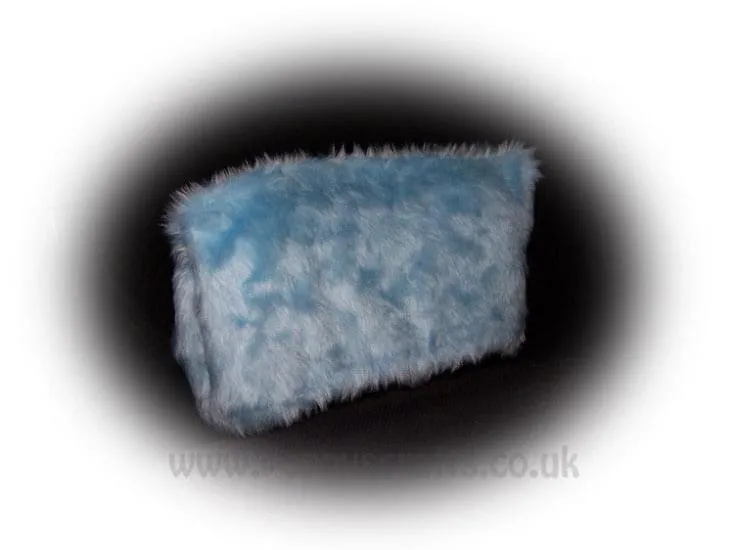 Baby Blue fluffy faux fur car headrest covers 1 pair