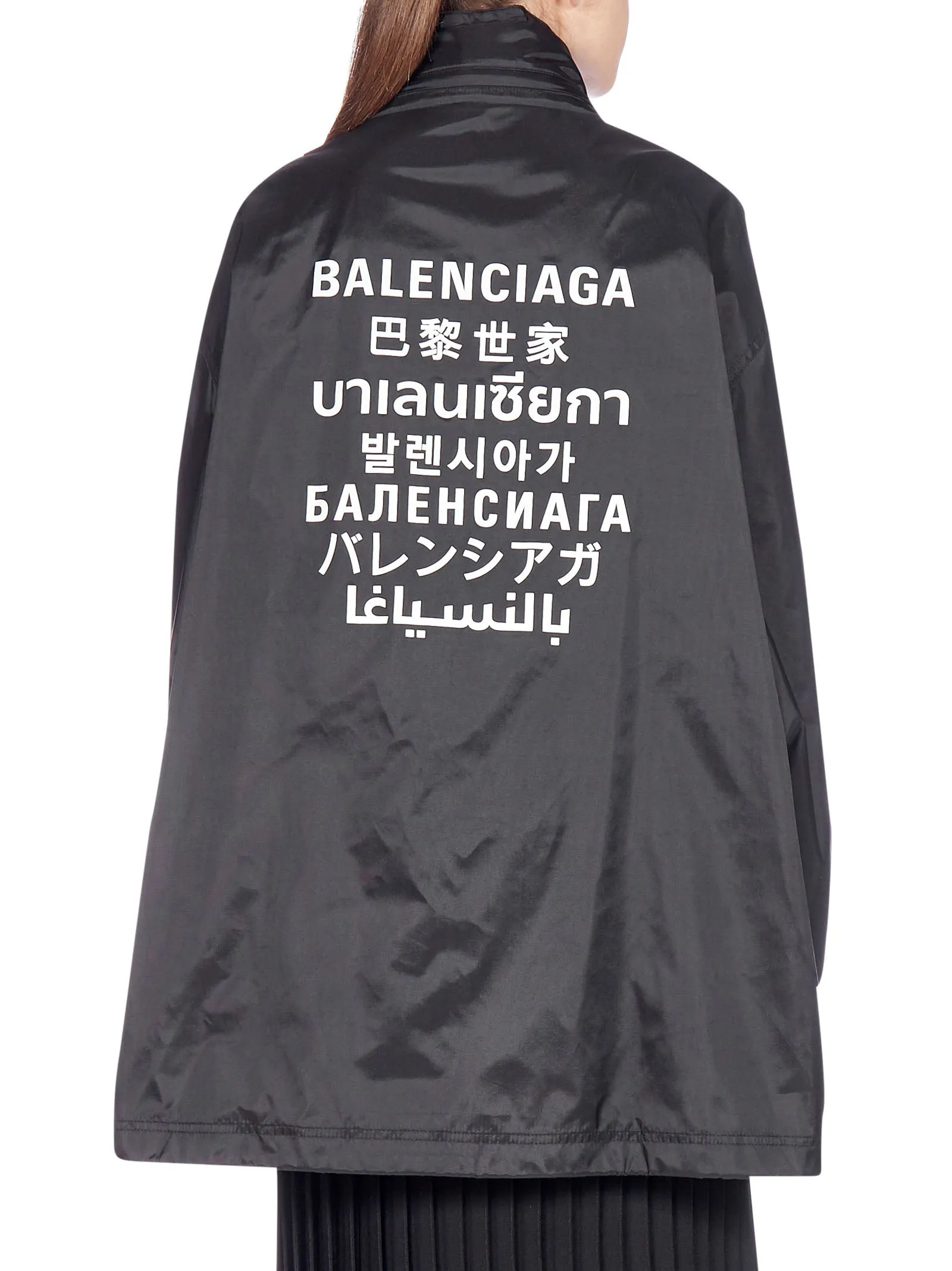 Balenciaga Languages Print Raincoat