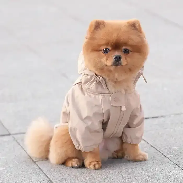 Beige "Brooklyn" Dog Rain Jacket