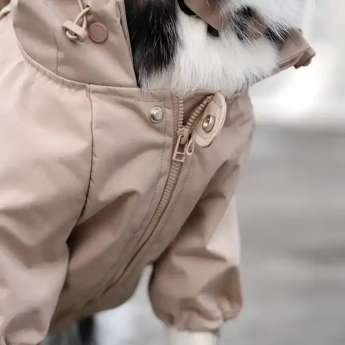 Beige "Brooklyn" Dog Rain Jacket