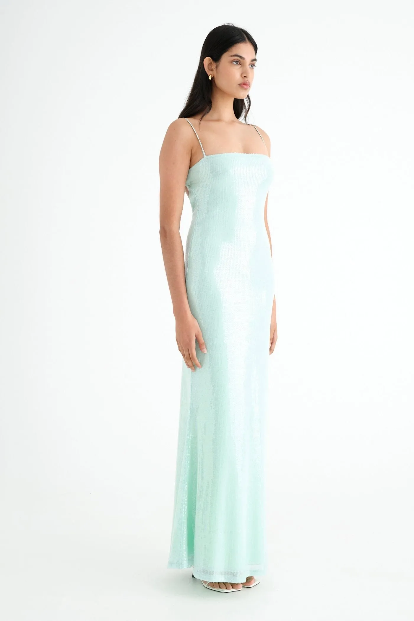 Benni Juliano Sequin Slip Dress - Aquamarine