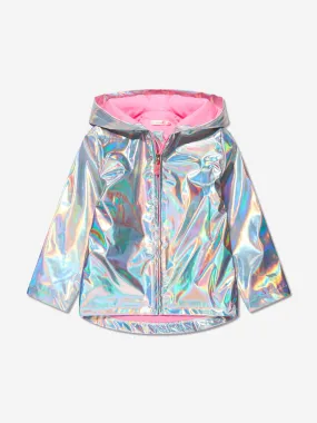 Billieblush Girls Hooded Raincoat in Grey