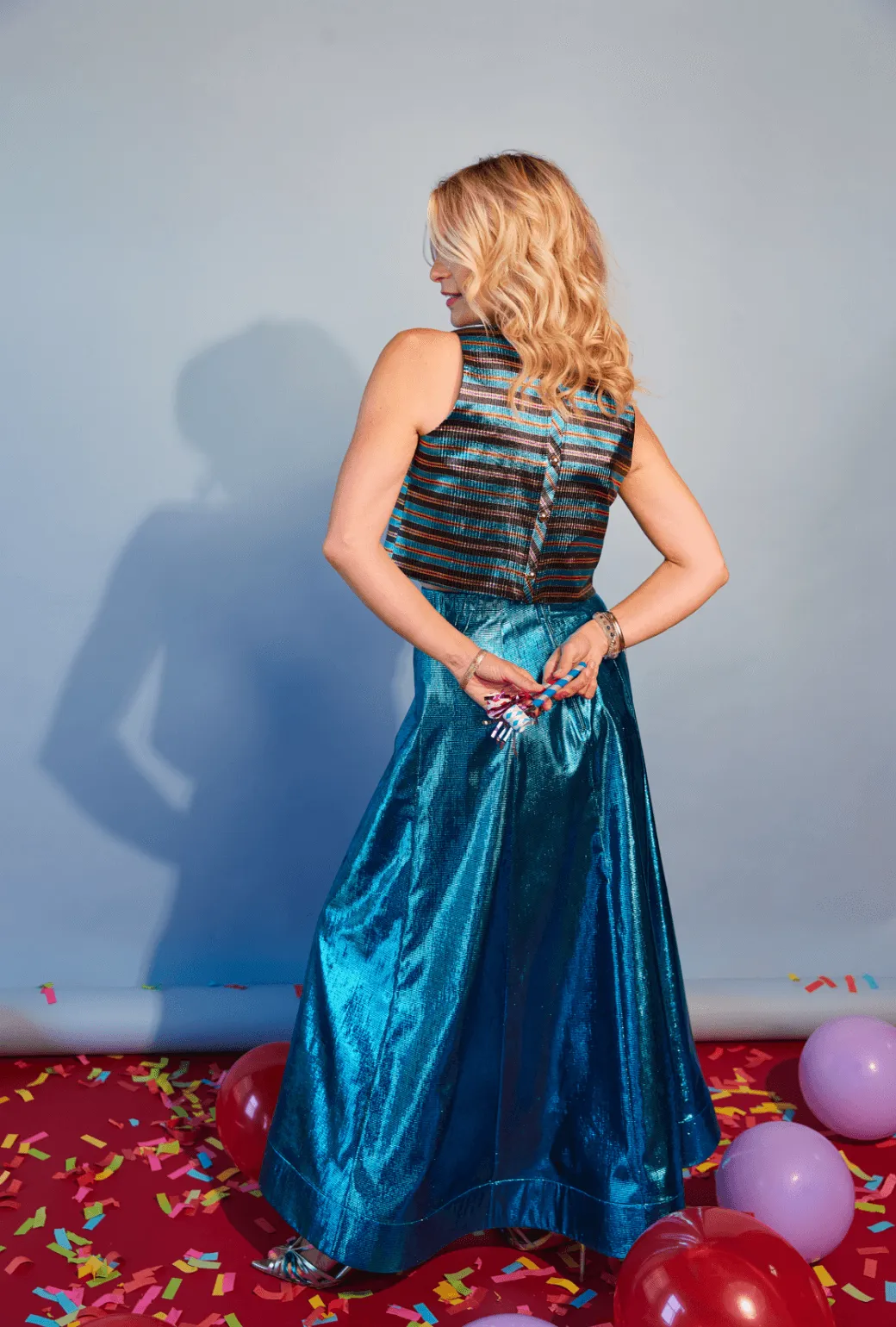 Birthday Guest Skirt - Electric Blue Lame