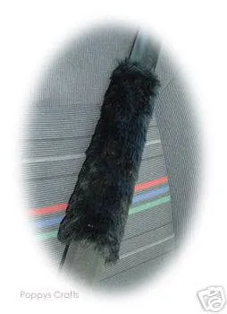 Black fluffy faux fur Guitar strap pad, bag, seatbelt, shoulder pad multi-use furry and fuzzy