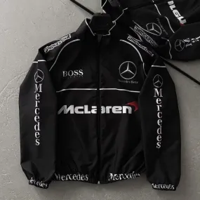 Black Mercedes Benz Vintage Racing Jacket