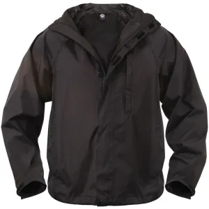 Black - Military Waterproof Stow 'N Go Rain Jacket