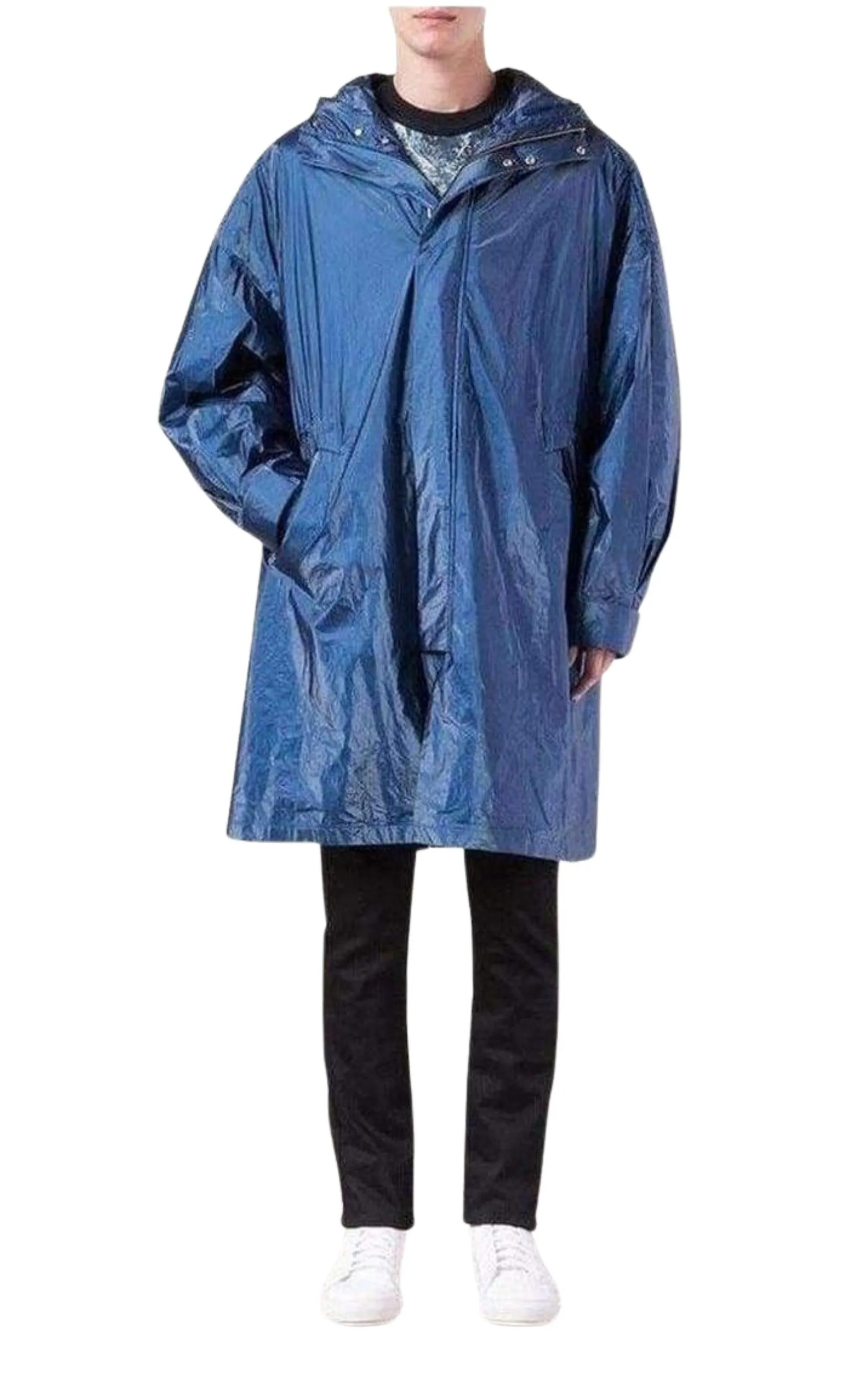 Blue Oversized Raincoat