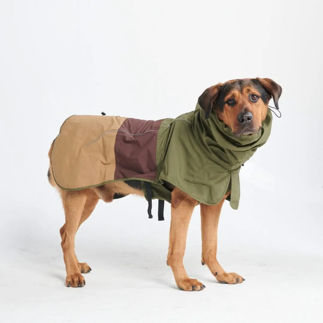 Breatheshield™ Dog Raincoat - Green Brown Tan