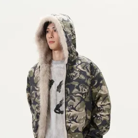 Camouflage Fur-Lined Insulated Jacket