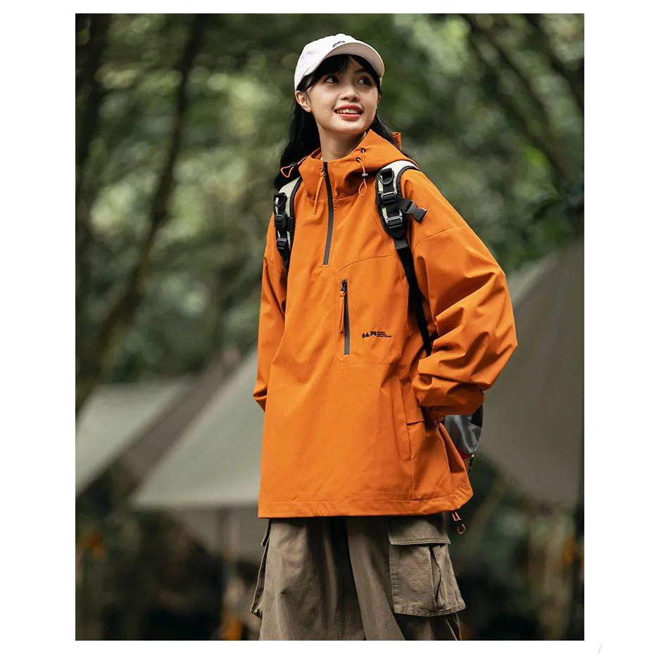 Camping Outdoor Windproof Trendy Raincoat Hooded Jacket