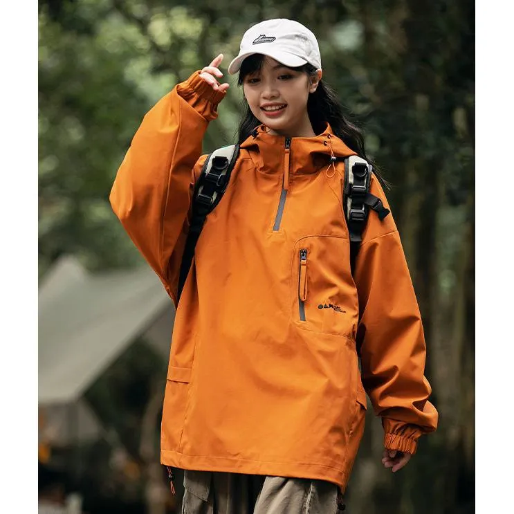 Camping Outdoor Windproof Trendy Raincoat Hooded Jacket