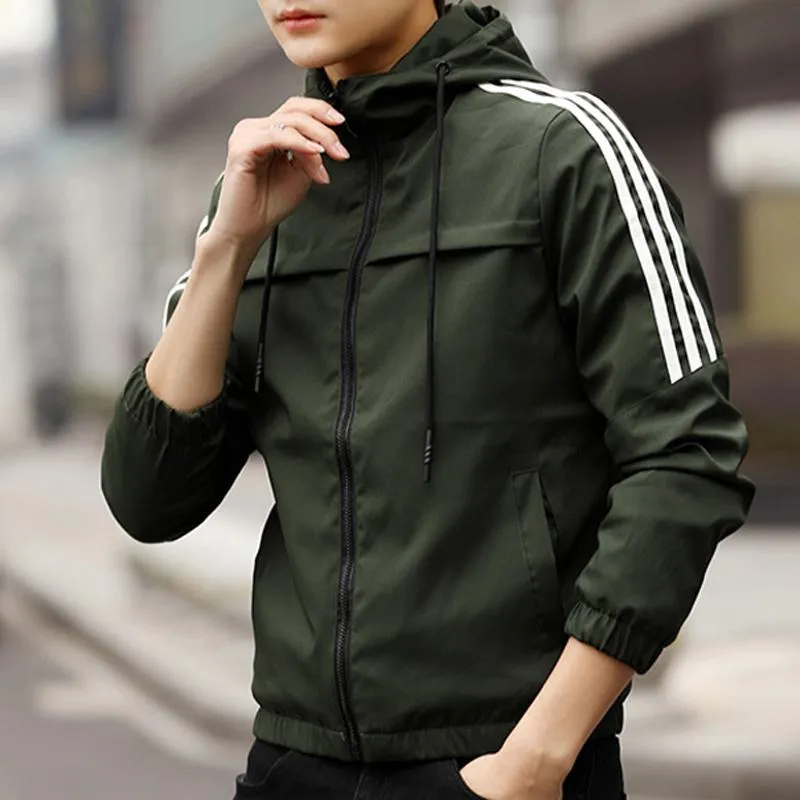 Casual Loose Fit Versatile Trendy Raincoat Hooded Jacket