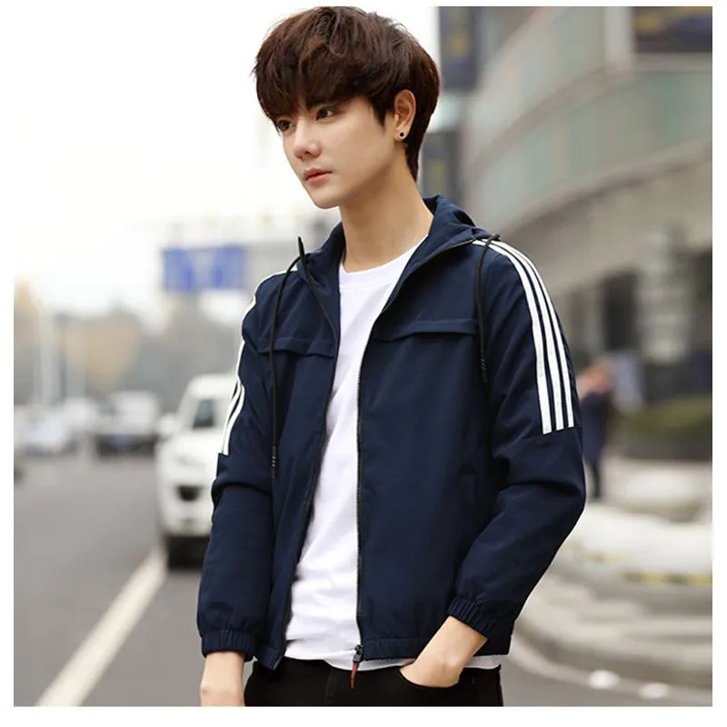 Casual Loose Fit Versatile Trendy Raincoat Hooded Jacket