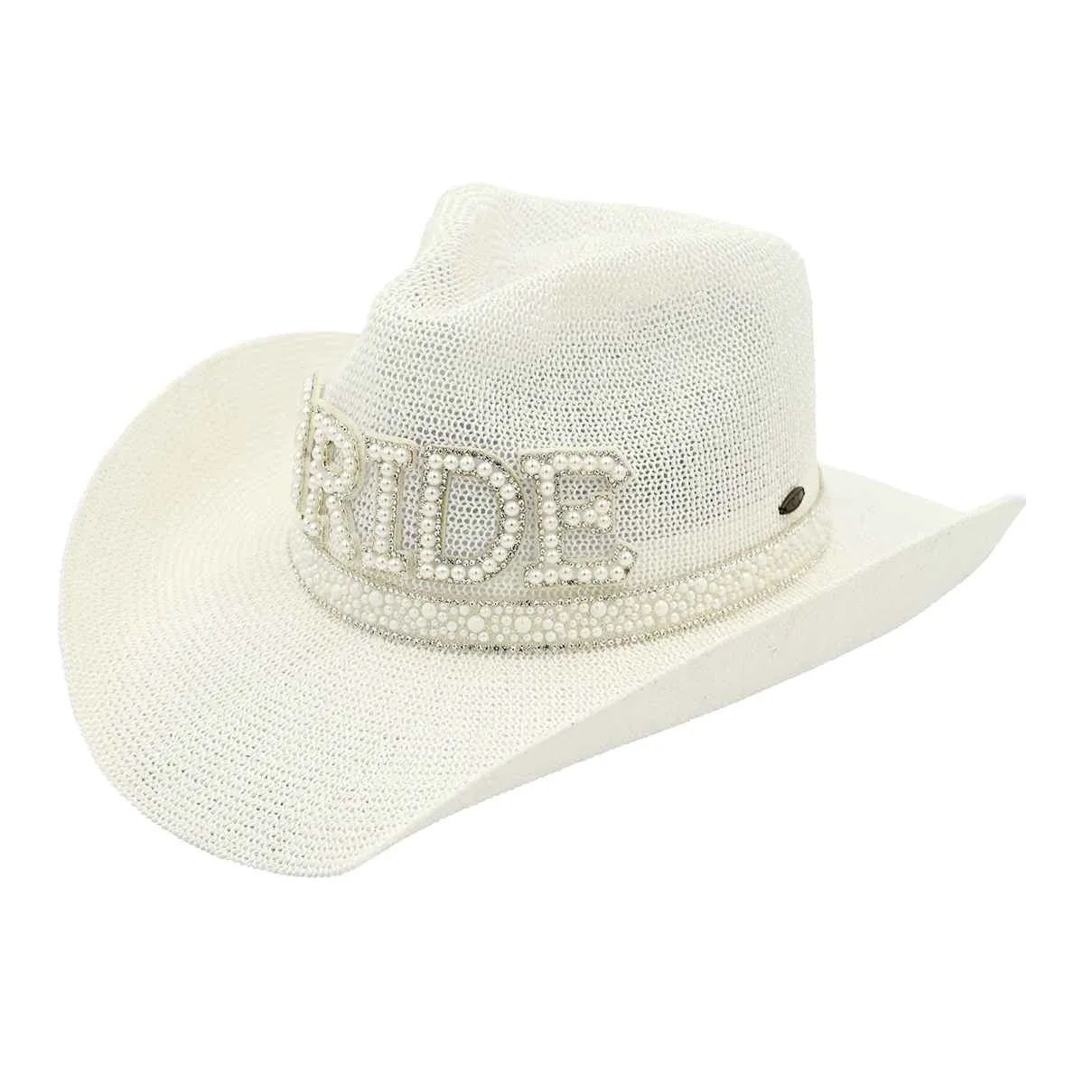 CBC02 C.C Brand BRIDE Cowboy hat w/Pearl & Rhinestone