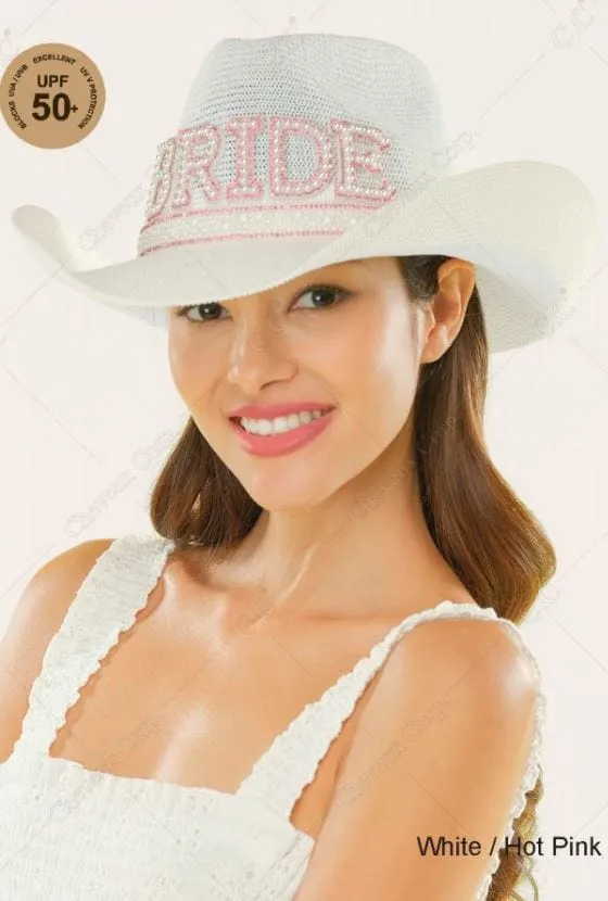 CBC02 C.C Brand BRIDE Cowboy hat w/Pearl & Rhinestone