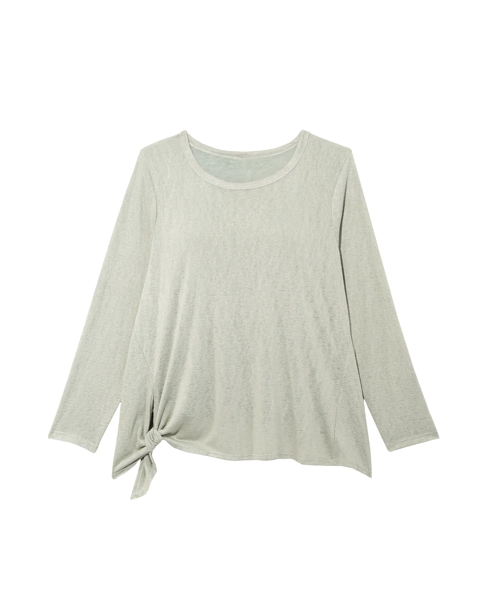 Charmaine Side Tie Tee | Light Grey