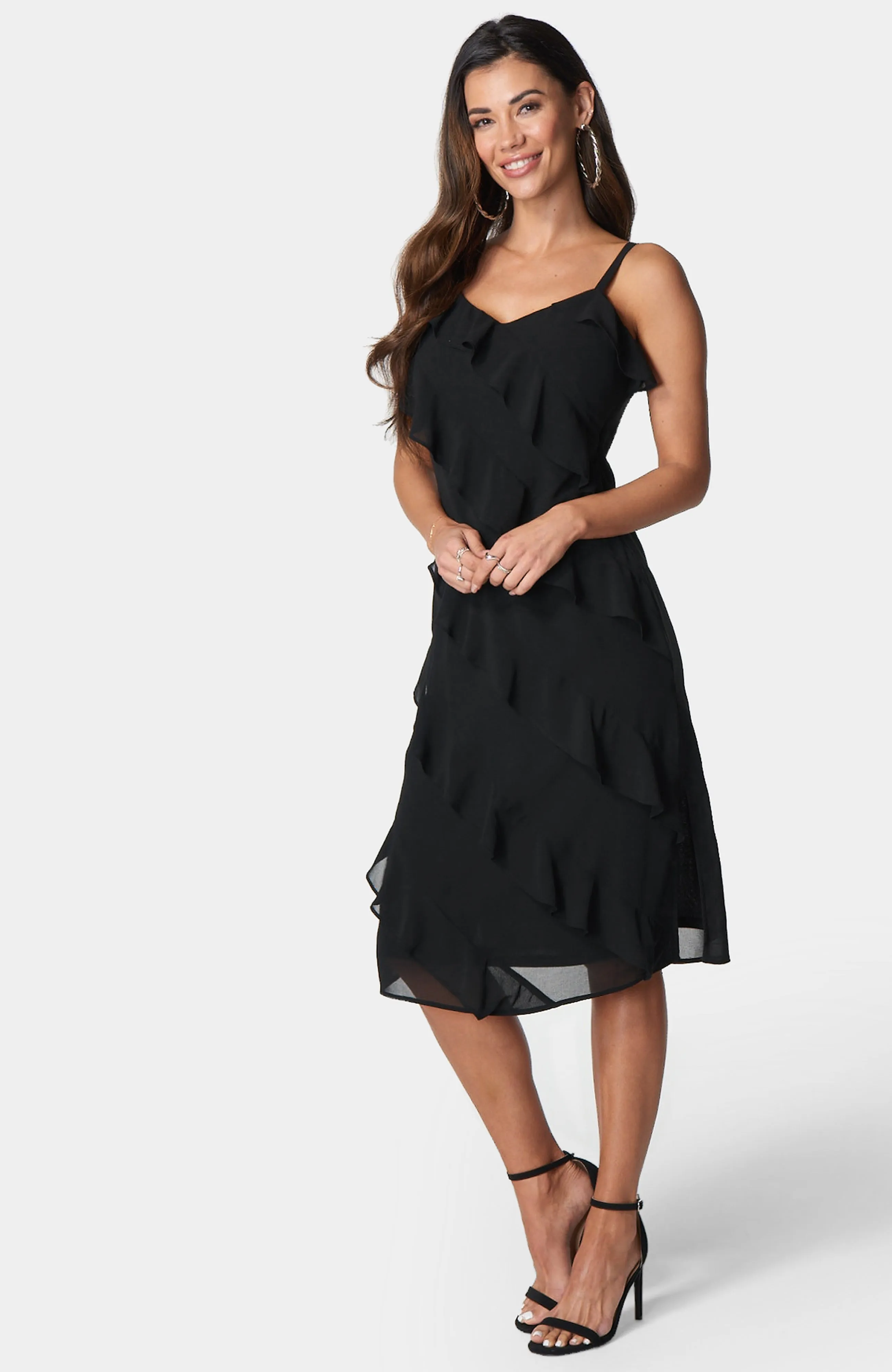 Chiffon Ruffle Slip Dress