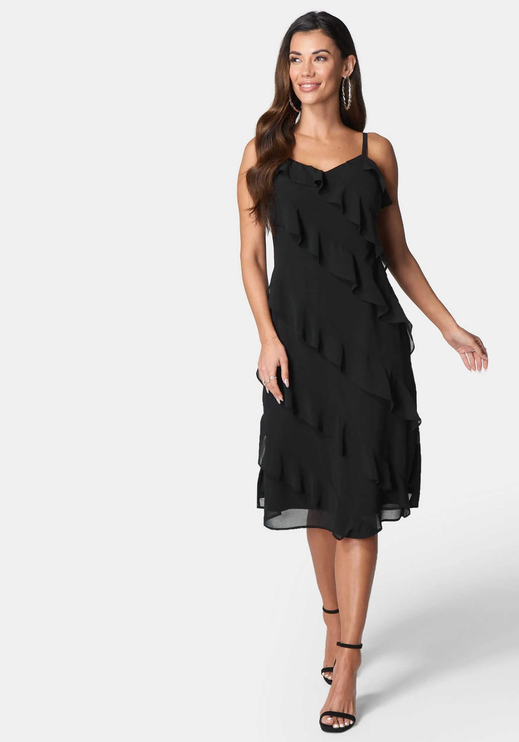 Chiffon Ruffle Slip Dress