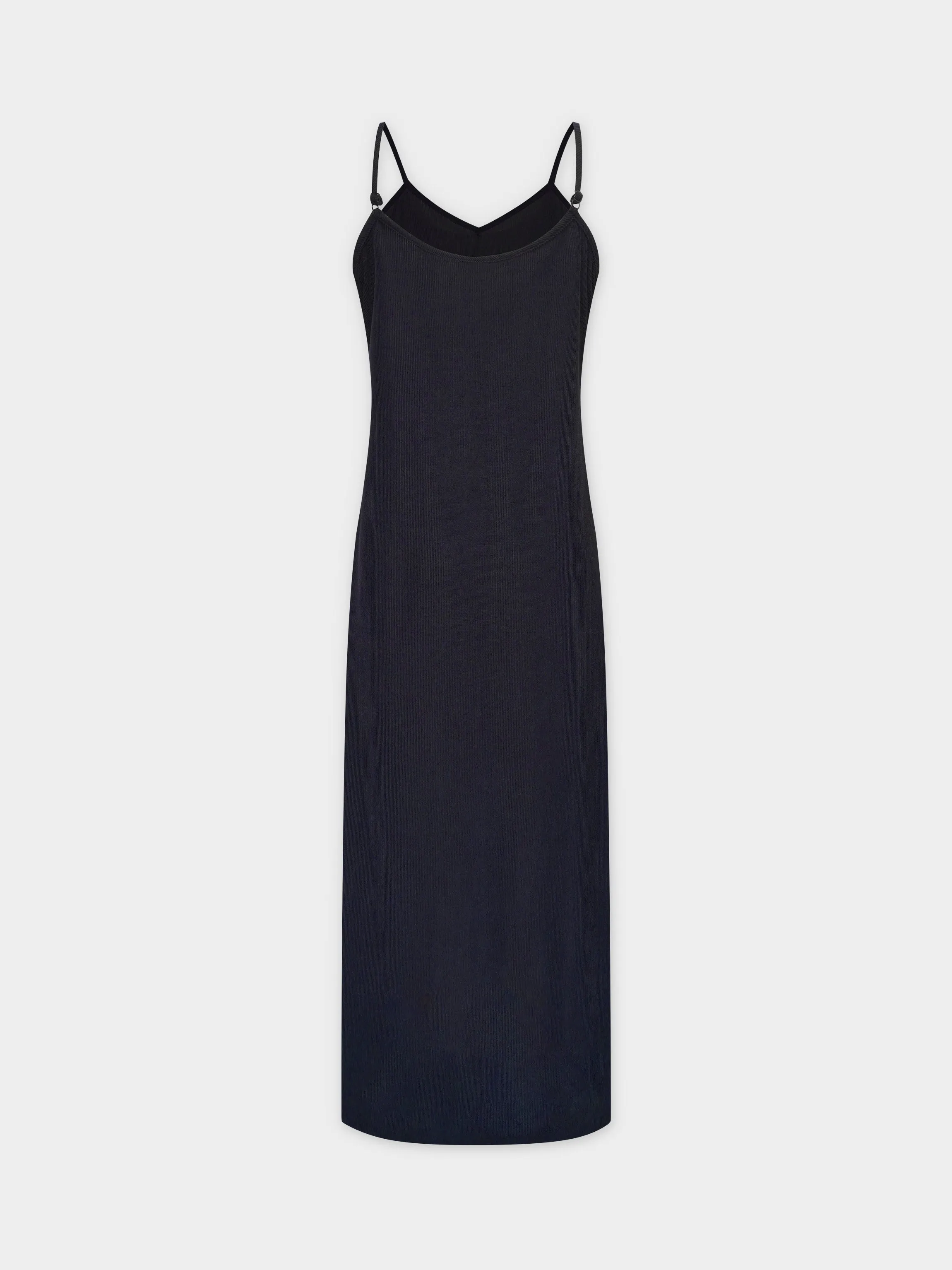 Corduroy Slip Dress-Black