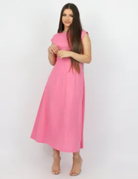 Cotton Tie Back Midi Dress